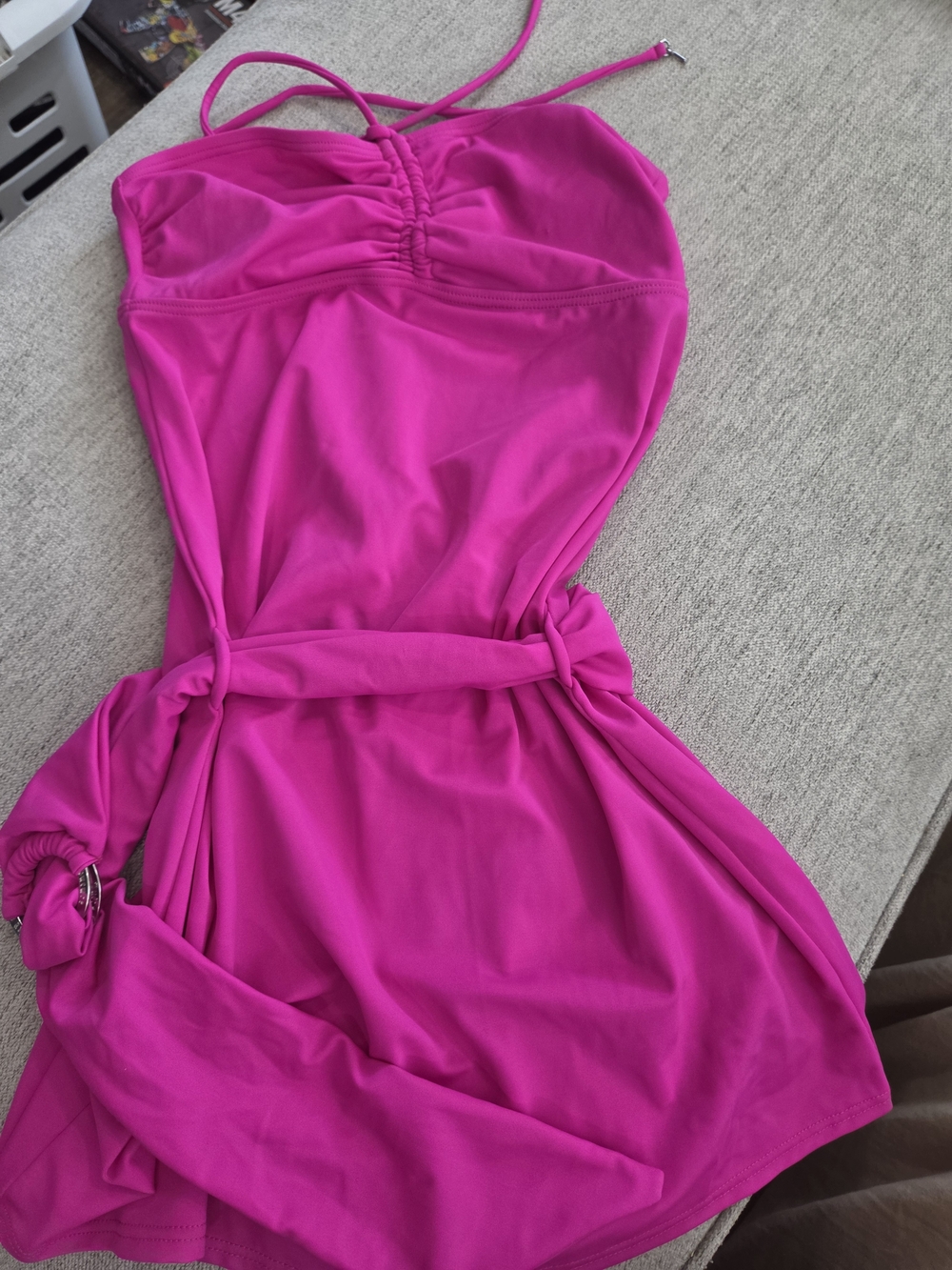 Juicy Couture Fuchsia Halter Swim Coverup with Tie Waist